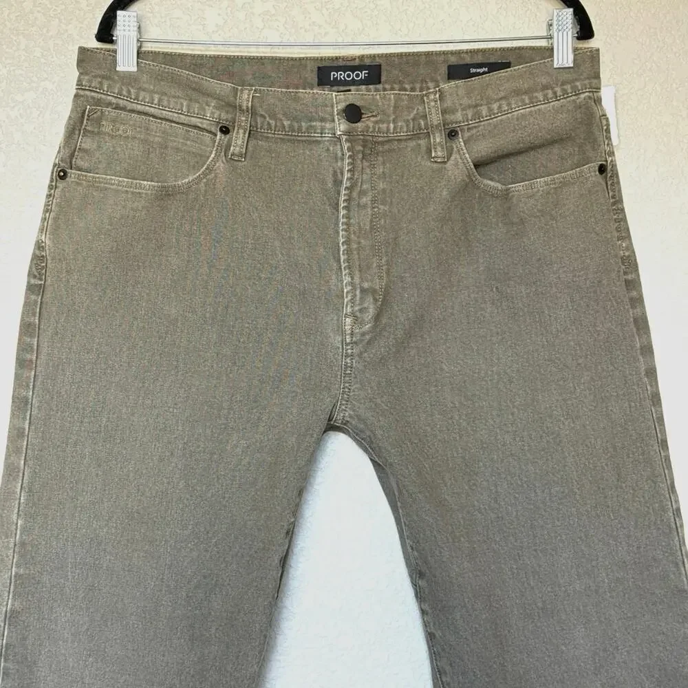 Hackberry PROOF Men’s Straight Brown Jeans Stretch Denim Size 34 x 34
